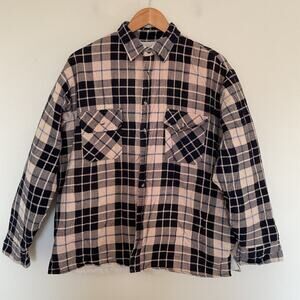 VTG 80s McGregor Quilted plaid flannel Jacket Sz L Blue Pockets Gorpcore Preppy